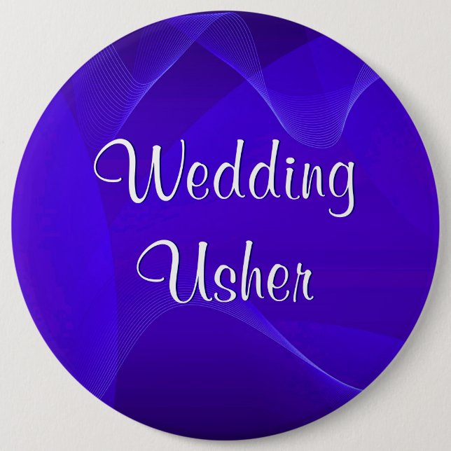 Blue Waves Usher Button (Front)
