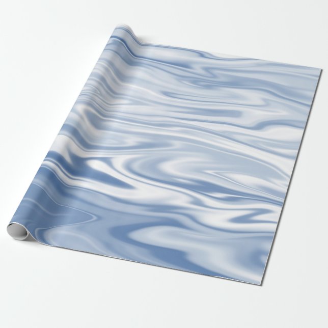 Blue waves wrapping paper (Unrolled)