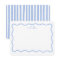 Blue Wavy Border Personalized Note Card