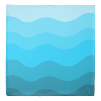 Blue wavy gradient duvet cover