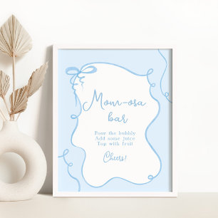 Blue wavy Mom-osa bar Poster