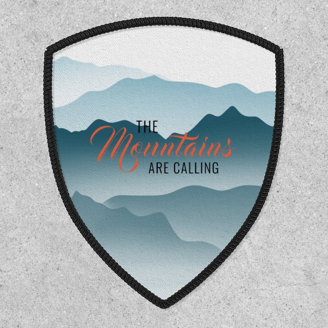 Blue Wavy Mountains Campers Hikers Nature Lovers Patch (Front)