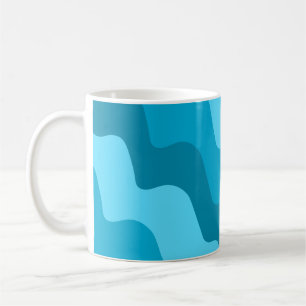 Blue wavy ocean waves gradient coffee mug