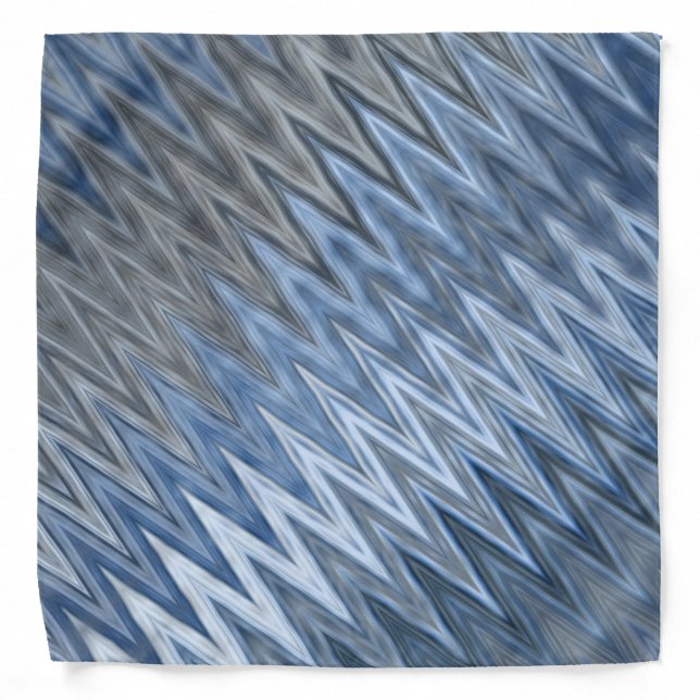 Blue Wavy Pattern Bandana (Front)