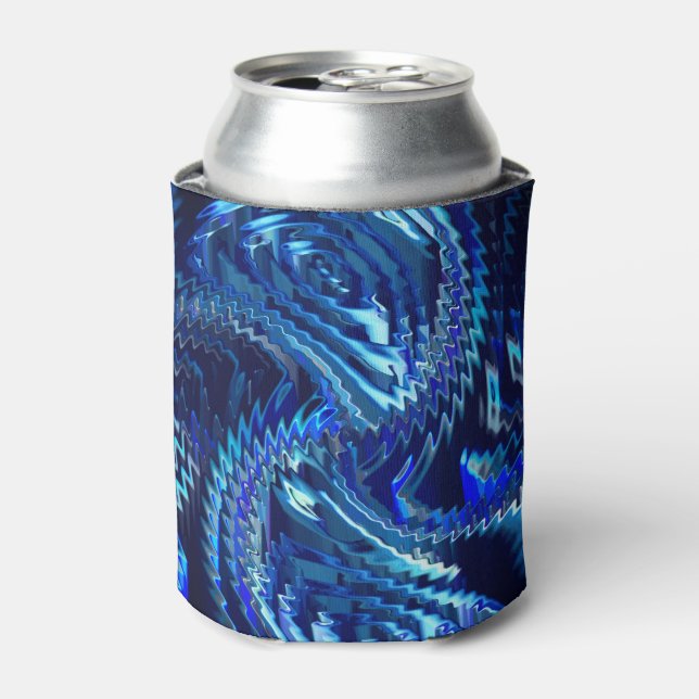 Blue wavy star with zig zag strokes  can cooler (Can Front)