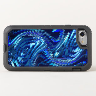 Blue wavy star with zig zag strokes OtterBox defender iPhone SE/8/7 case