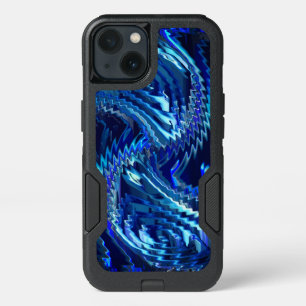 Blue wavy star with zig zag strokes iPhone 13 case