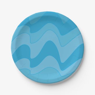 Blue Wavy Stripes Pattern Birthday 