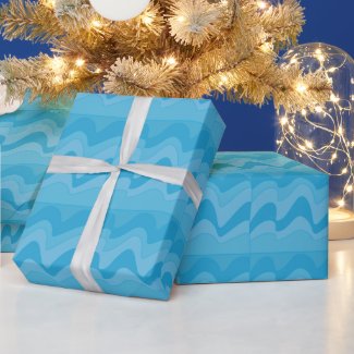 Blue Wavy Stripes Pattern
