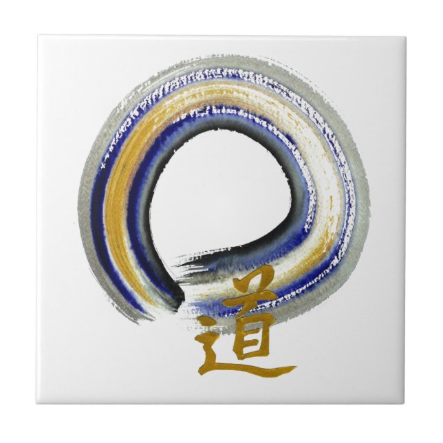 Blue Way, Zen Enso Ceramic Tile (Front)