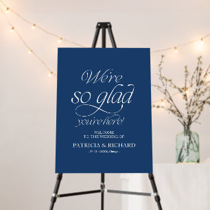 Blue We’re So Glad You’re Here Welcome Sign