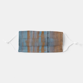 Blue Weathered Natural Wood Texture Adult Cloth Face Mask by TheSillyHippy at Zazzle