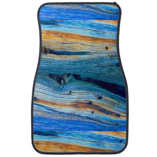 blue weathered wood Thunder_Cove Car Floor Mat