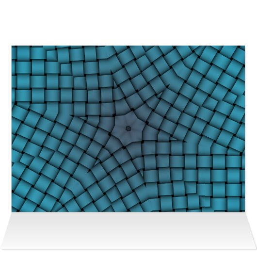 Blue Weave Star Pattern Christmas Holiday Greeting (Inside Horizontal (Top))