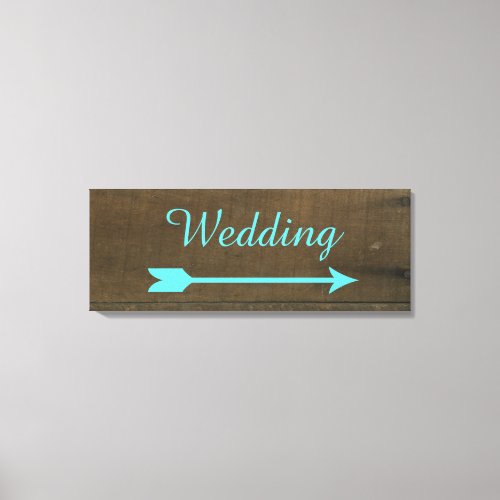 Blue Wedding Arrow Vintage Inspired Wooden Sign