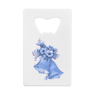 Blue Wedding Bells Credit Card Bottle Opener