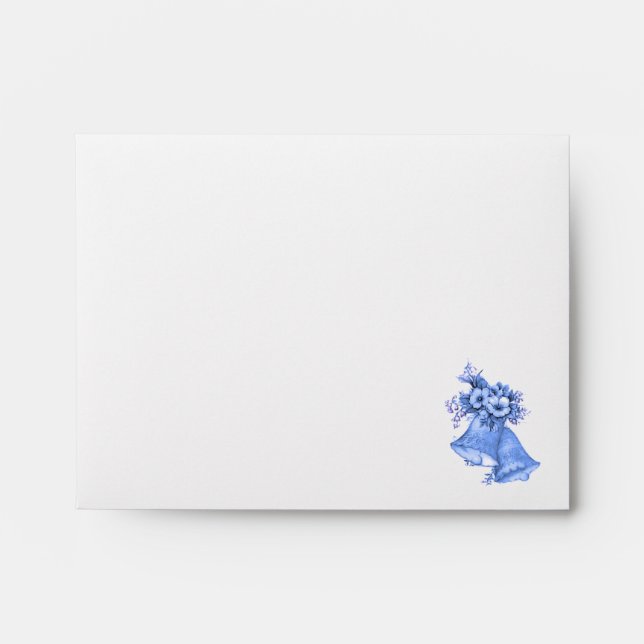 Blue Wedding Bells Envelope (Front)