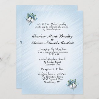 Blue Wedding Bells Invitation