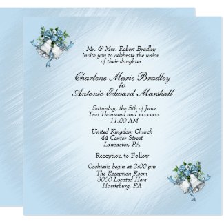 Blue Wedding Bells Invitation