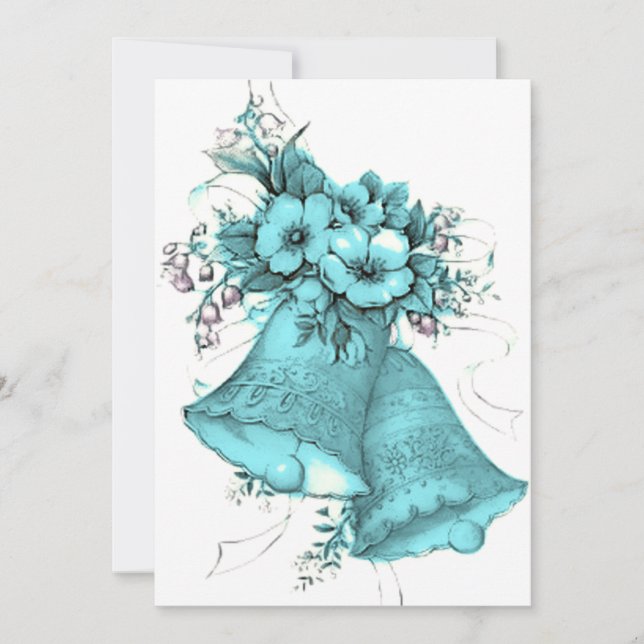 Blue Wedding Bells Invitation (Front)