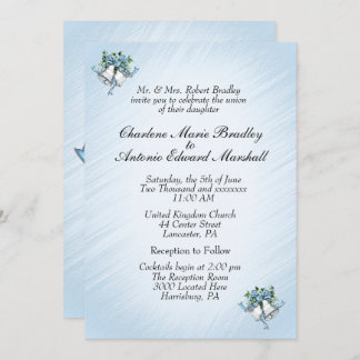Blue Wedding Bells Invitation