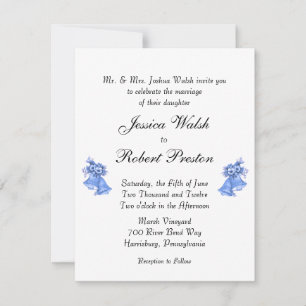 Blue Wedding Bells Invitation
