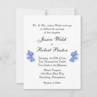 Blue Wedding Bells Invitation
