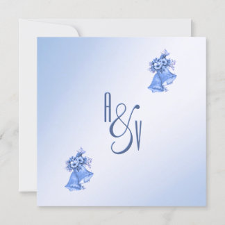 Blue Wedding Bells Invitation