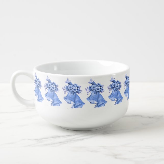 Blue Wedding Bells Soup Mug (Right)
