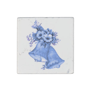 Blue Wedding Bells Stone Magnet