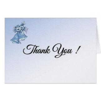 Blue Wedding Bells Thank You Card with Signature