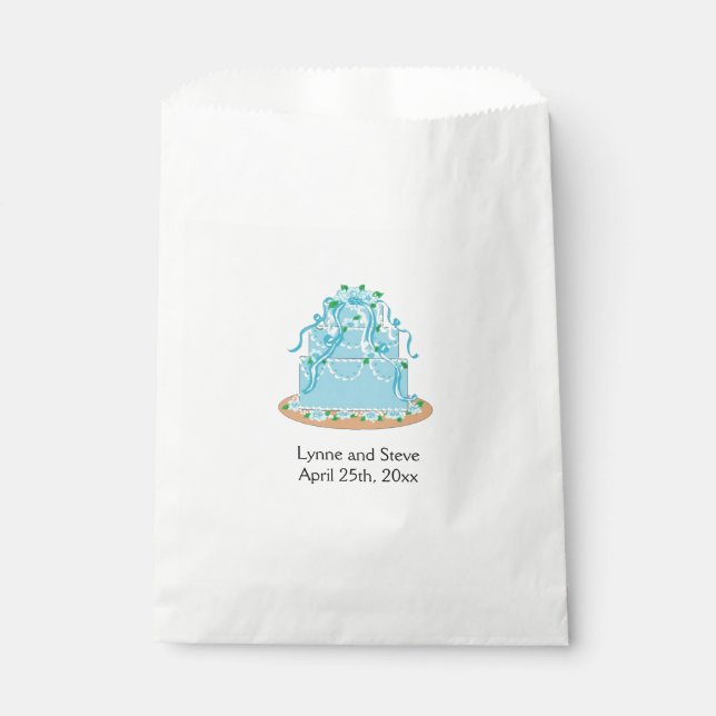 Blue Wedding Cake Favor Bag (Front)
