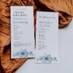Blue Wedding Ceremony Program Template<br><div class="desc">Walk your loved ones through every step of your ceremony with our Wedding Programs Template. The names of you and your partner swirl at the top of every card with your unforgettable moments. Match your wedding theme perfectly when you customize with endless combinations of colors and fonts!</div>