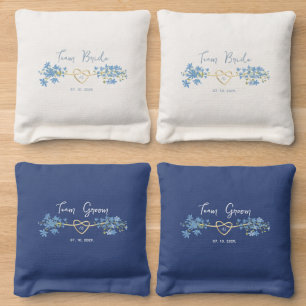 Blue Wedding Cornhole Bags