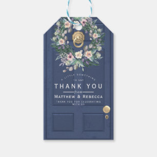 Blue wedding door gift tags