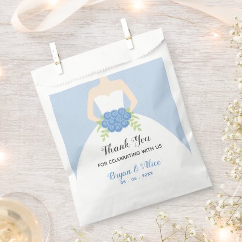 Blue Wedding Favor Bags Wedding Gown