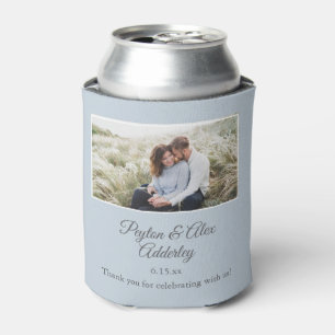Blue Wedding Favor Photo Couple Photo, Names Can Cooler