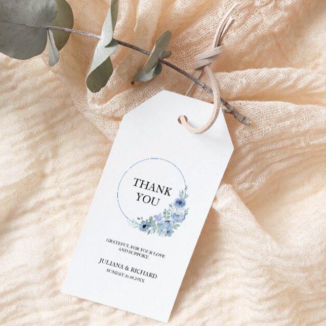 Blue Wedding Favor Tag Template, (Blue Wedding Favor Tag Template,)