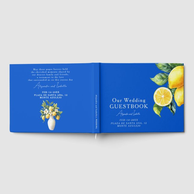 Blue Wedding Guestbook Azul & Limone Romance  (Full)