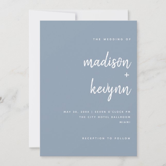 Blue  Wedding  Invitation (Front)