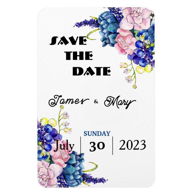 Blue Wedding Magnet (Vertical)
