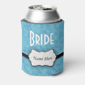 Blue Wedding Party Drink Cozy Can Cooler (Can Back)