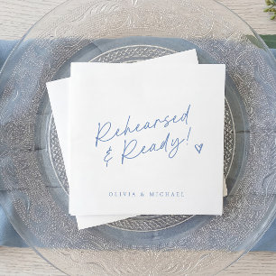 Blue Wedding Rehearsal Dinner Rehearsed & Ready Napkins