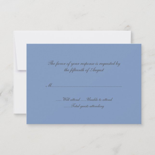 Blue Wedding Response Card (Front)