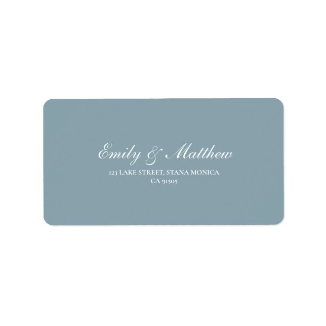 Blue Wedding Return Address Labels (Front)