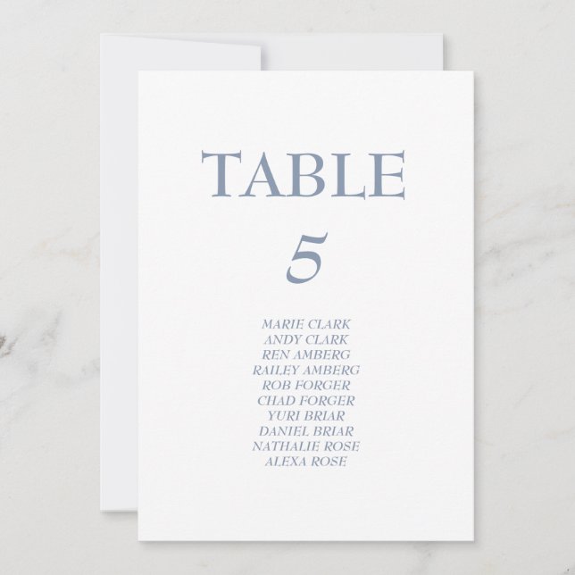 Blue Wedding Seating Chart Invitation (Front)