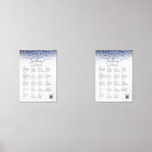 Blue Wedding Seating Chart Wall Art Sets