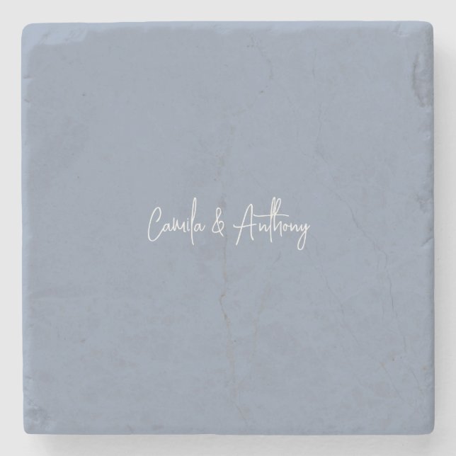 Blue Wedding Stone Coaster (Front)