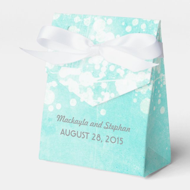 blue wedding string lights glitz favor boxes (Front Side)