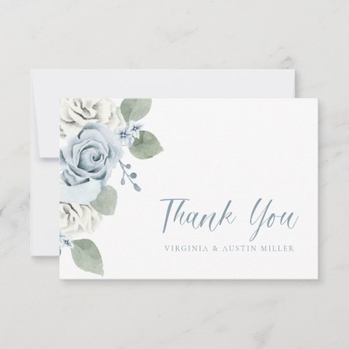 Blue Wedding Thank You Card